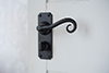 Scrolled Handle, Ilkley Privacy Plate, Matt Black