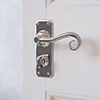 Scrolled Handle, Ilkley Privacy Plate, Nickel