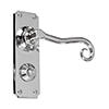 Scrolled Handle, Ilkley Privacy Plate, Nickel