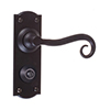 Scrolled Handle, Nowton Privacy Plate, Matt Black