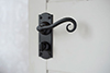 Scrolled Handle, Nowton Privacy Plate, Matt Black