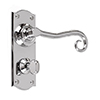 Scrolled Handle, Nowton Privacy Plate, Nickel