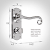 Scrolled Handle, Nowton Privacy Plate, Nickel