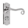 Scrolled Handle, Nowton Privacy Plate, Nickel