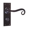 Scrolled Handle, Ripley Privacy Plate, Matt Black