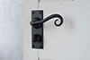 Scrolled Handle, Ripley Privacy Plate, Matt Black