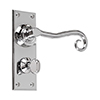 Scrolled Handle, Ripley Privacy Plate, Nickel