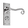 Scrolled Handle, Ripley Privacy Plate, Nickel