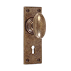 Downley Knob, Bristol Keyhole Plate, Antiqued Brass