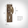 Downley Knob, Bristol Keyhole Plate, Antiqued Brass