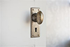 Downley Knob, Bristol Keyhole Plate, Antiqued Brass