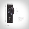 Downley Knob, Bristol Keyhole Plate, Matt Black