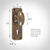 Downley Knob, Ilkley Keyhole Plate, Antiqued Brass