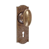 Downley Knob, Nowton Keyhole Plate, Antiqued Brass