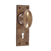 Downley Knob, Ripley Keyhole Plate, Antiqued Brass