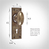 Downley Knob, Ripley Keyhole Plate, Antiqued Brass