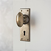 Downley Knob, Ripley Keyhole Plate, Antiqued Brass