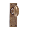 Downley Knob, Ripley Plain Plate, Antiqued Brass