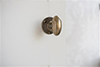 Downley Knob, Reeded Plate, Antiqued Brass