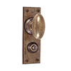 Downley Knob, Ripley Privacy Backplate, Antiqued Brass
