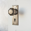 Shaftesbury Knob, Bristol Keyhole Plate, Antiqued Brass