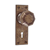 Shaftesbury Knob, Ripley Keyhole Plate, AntiquedBrass