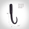 10cm Barn Wall Hook in Matt Black