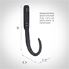 9cm Barn Wall Hook in Matt Black