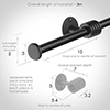 3m Button Handrail in Matt Black