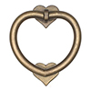 Heart Door Knocker in Antiqued Brass