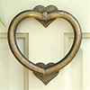 Heart Door Knocker in Antiqued Brass