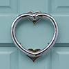 Heart Door Knocker in Nickel