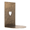Heart Bookend in Antiqued Brass