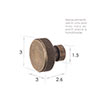 Small Richford Cabinet Knob in Antiqued Brass