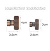 Small Richford Cabinet Knob in Antiqued Brass