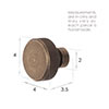 Large Richford Cabinet Knob in Antiqued Brass