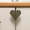 Heart Edge Pull Pair in Antiqued Brass