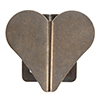 Heart Edge Pull Pair in Antiqued Brass