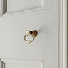 Rim Lock (Left) with Mews Handle, Antiqued Brass