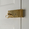 Rim Lock (Right) with Mews Handle, Polished Brass