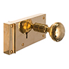 Rim Lock (Left) with Holkham Knob, Polished Brass