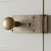 Rim Lock (Right) with Holkham Knob, Antiqued Brass