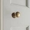 Rim Lock (Right) with Holkham Knob, Antiqued Brass