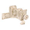 12/12mm Double Pole Centre Bracket in Old Ivory