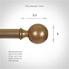 19mm Brass Ball Finial in Antiqued Brass