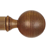 25mm Brass Reeded Ball Finial in Antiqued Brass