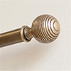 25mm Brass Reeded Ball Finial in Antiqued Brass