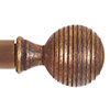 19mm Brass Reeded Ball Finial in Antiqued Brass