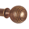 19mm Brass Reeded Ball Finial in Antiqued Brass