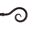 25mm Bishop's Crook Finial in Matt Black